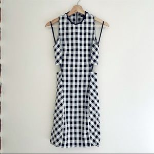 Rag & Bone Tahoe Black and White Plaid Check Print Cutout Mini Dress Size 0